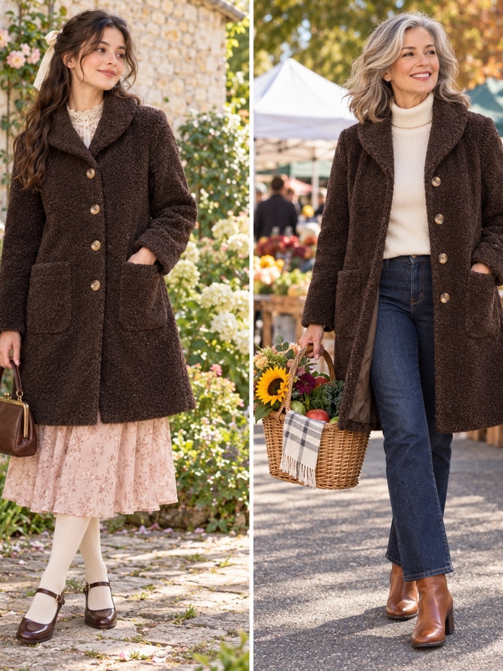 Vintage Y2K Chadwick’s Brown Teddy Bouclé Long Coat L
